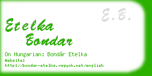 etelka bondar business card