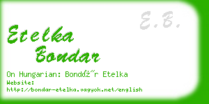 etelka bondar business card